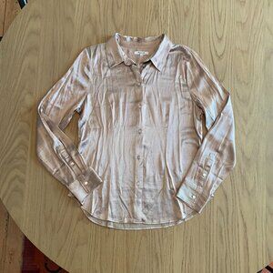 Madewell Darted Button Up Shirt in Satin